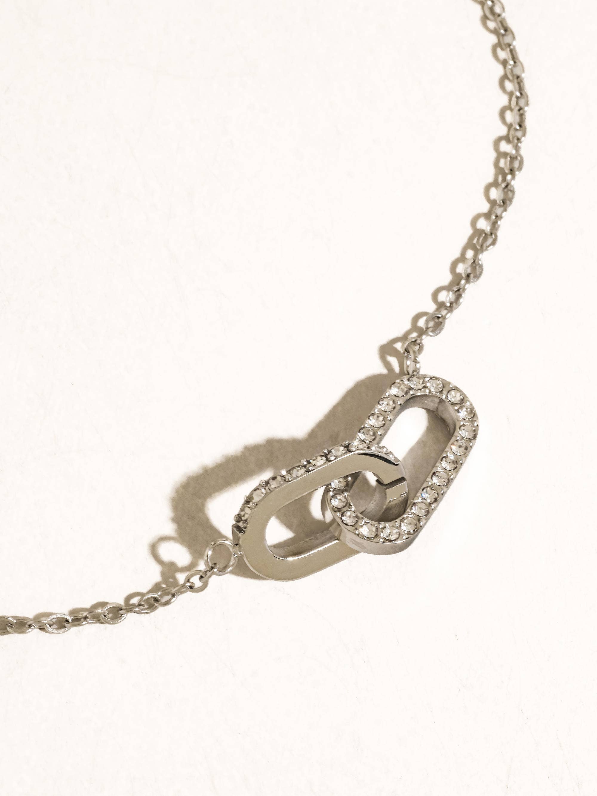 Flânerie by MAIQ - Priamo 18K Gold Non-Tarnish CZ Chain Necklace: Silver