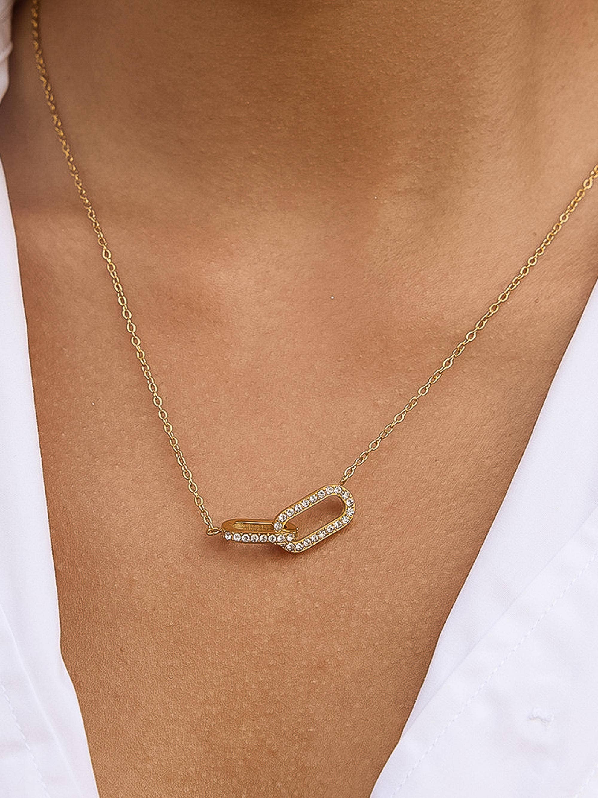 Flânerie by MAIQ - Priamo 18K Gold Non-Tarnish CZ Chain Necklace: Silver