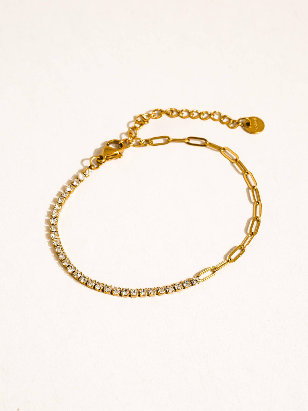 Flânerie by MAIQ - Wildora 18K Gold Non-Tarnish CZ Tennis Chain Link Bracelet: Silver