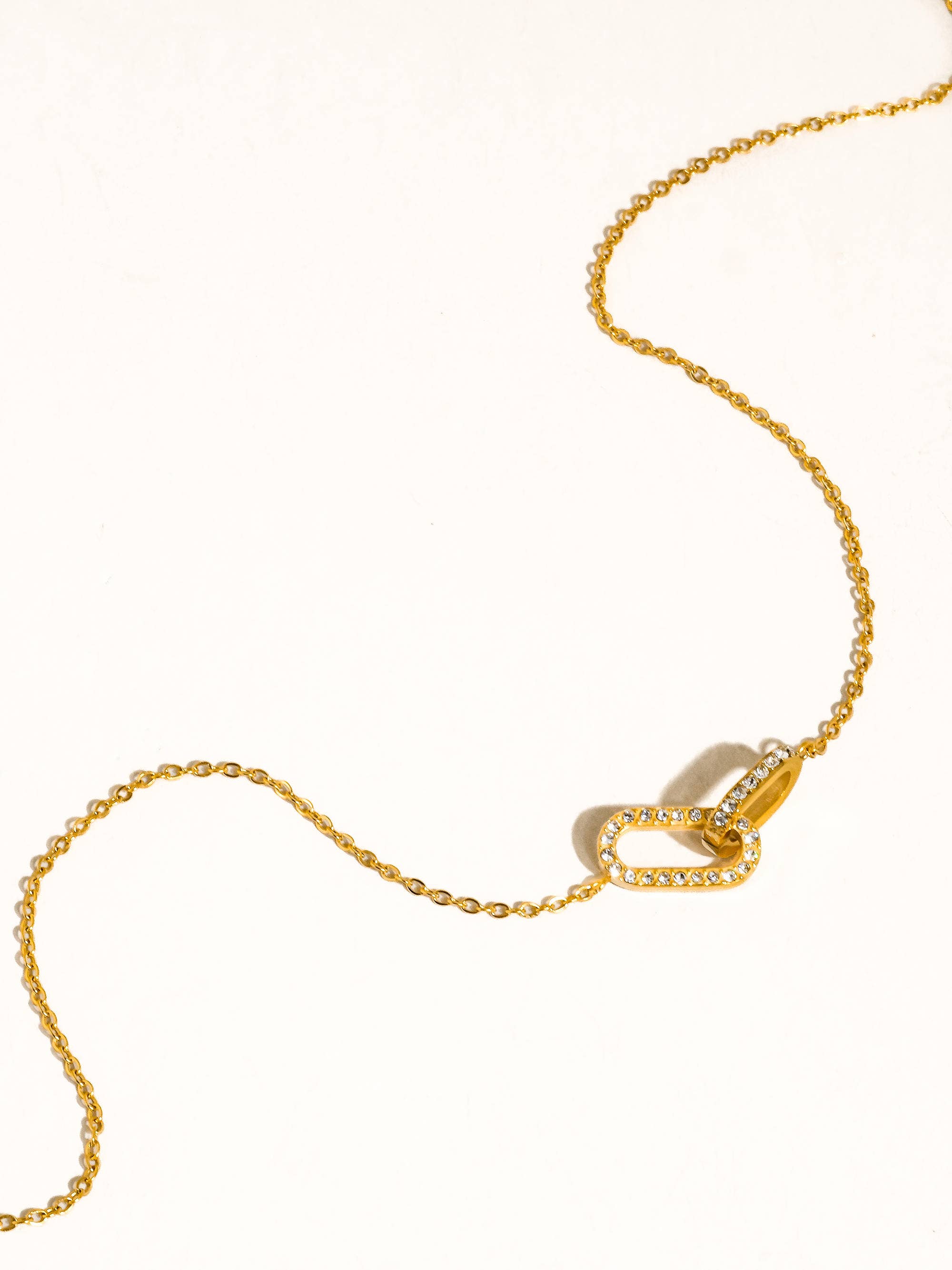Flânerie by MAIQ - Priamo 18K Gold Non-Tarnish CZ Chain Necklace: Silver