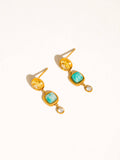 Liberté 18K Gold Non-Tarnish Green Stone Drop Earrings