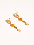 Évisa 18K Gold Non-Tarnish Pink Gemstone Drop Earrings
