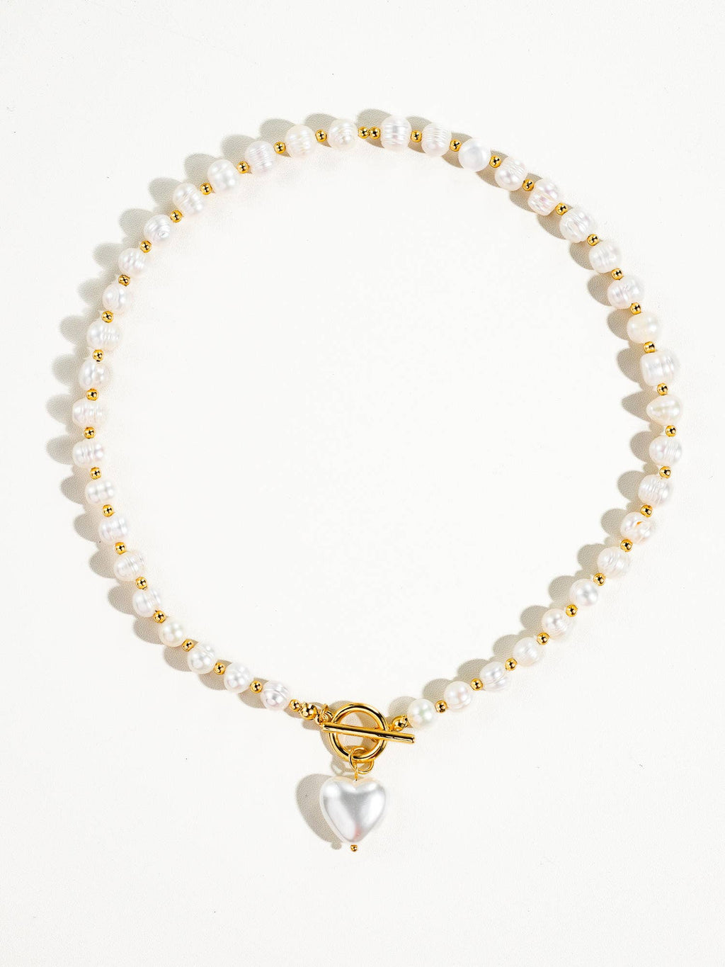 Flânerie by MAIQ - Wren Vintage Natural Pearl Heart Necklace: White