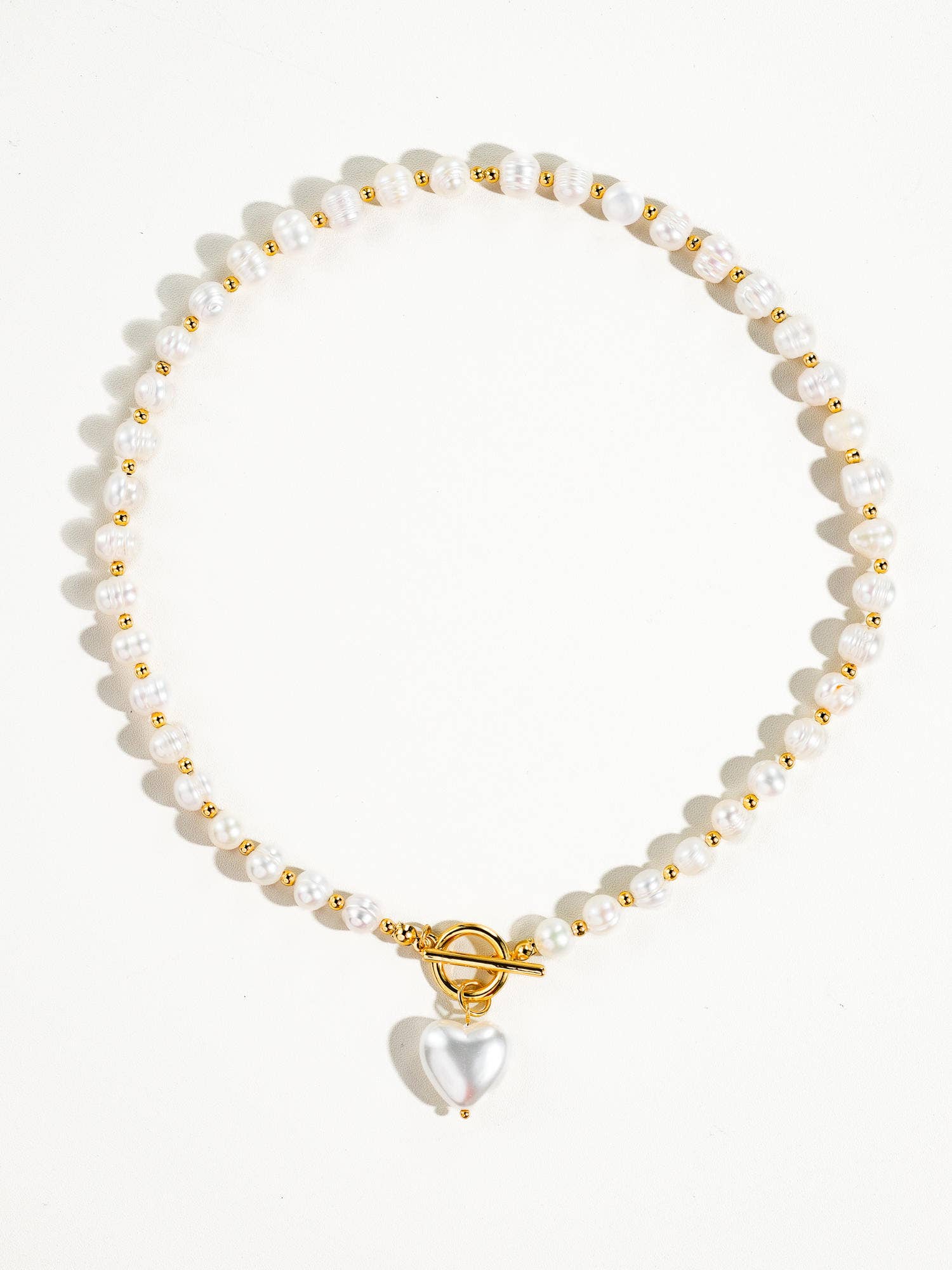 Flânerie by MAIQ - Wren Vintage Natural Pearl Heart Necklace: White
