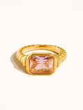 Flânerie by MAIQ - Laverne 18K Gold Non-Tarnish CZ Cocktail Ring: Pink