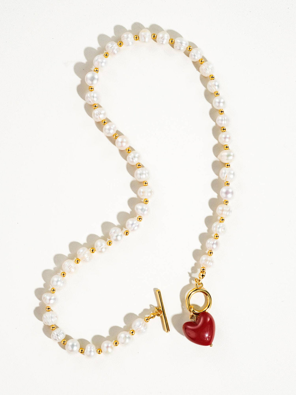 Flânerie by MAIQ - Wren Vintage Natural Pearl Heart Necklace: White