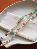 Flânerie by MAIQ - Indira 18K Gold Non-Tarnish Smooth Bead Boho Necklace: Multi-Colored
