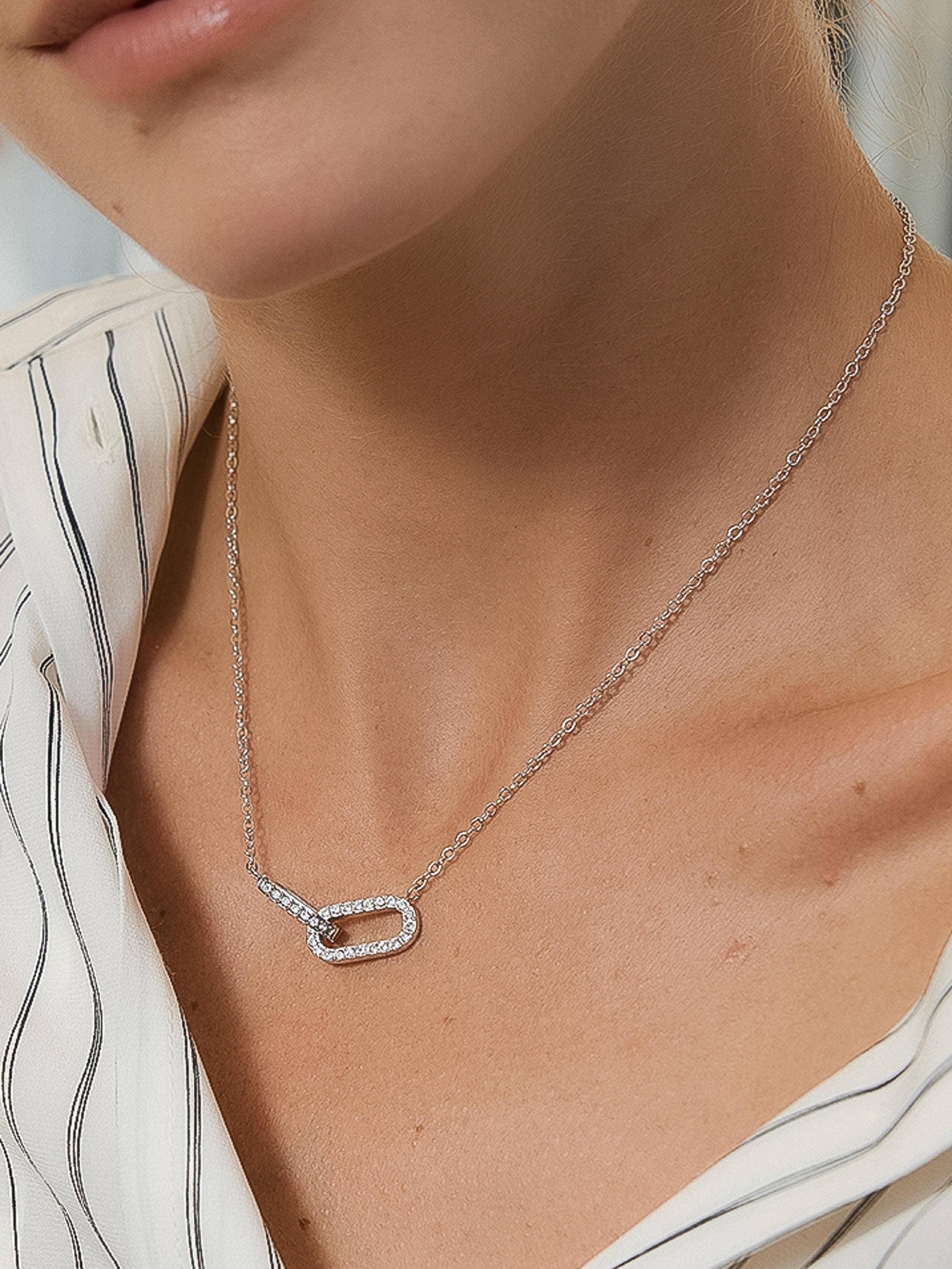 Flânerie by MAIQ - Priamo 18K Gold Non-Tarnish CZ Chain Necklace: Silver