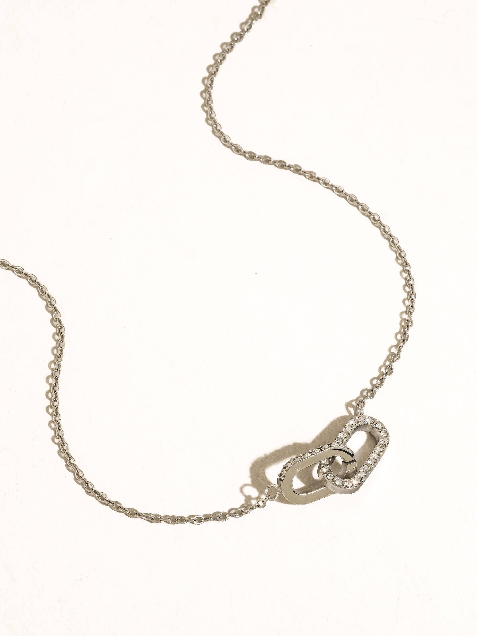 Flânerie by MAIQ - Priamo 18K Gold Non-Tarnish CZ Chain Necklace: Silver