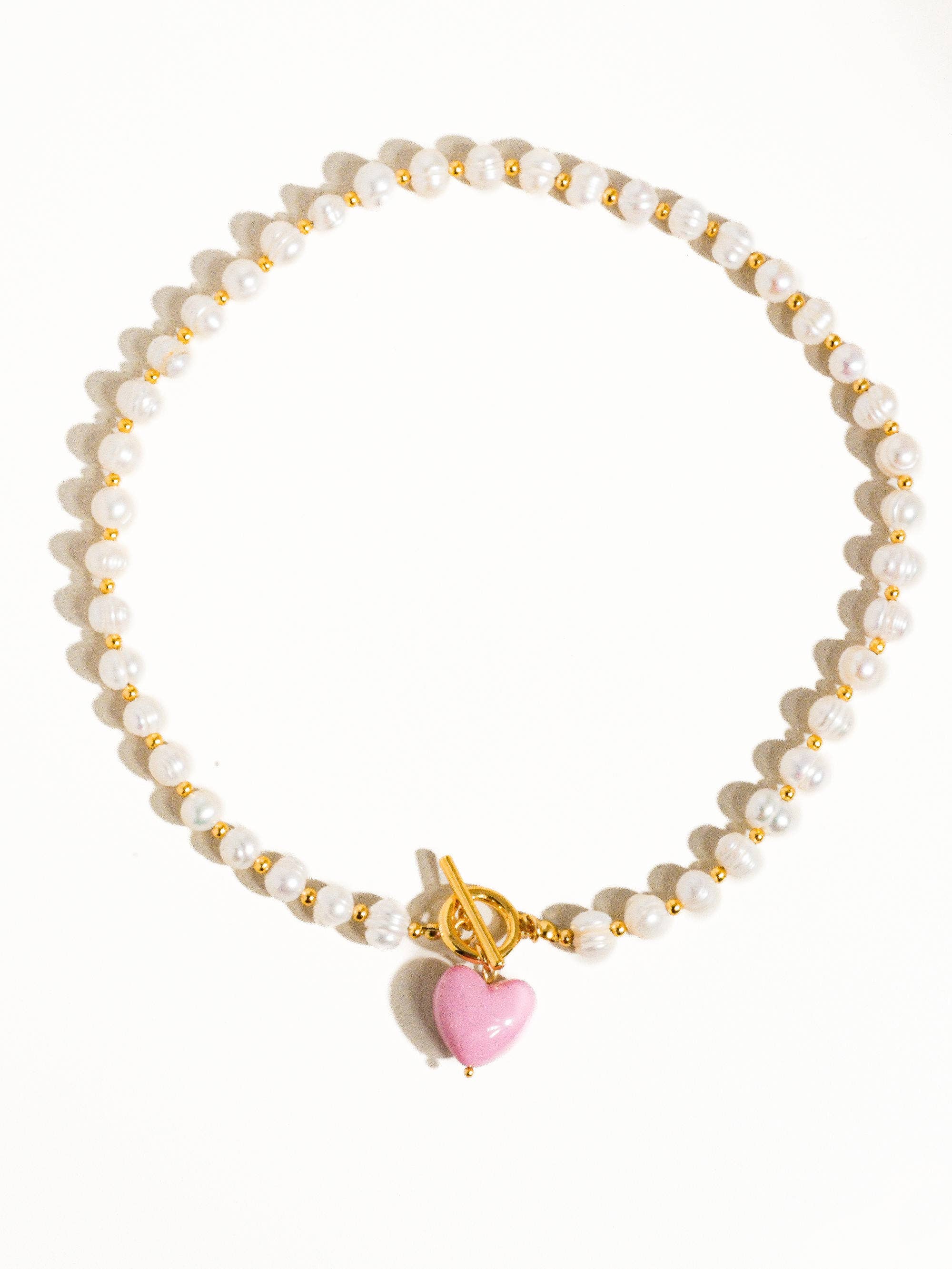 Flânerie by MAIQ - Wren Vintage Natural Pearl Heart Necklace: White
