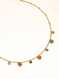 Flânerie by MAIQ - Genoa 18K Gold Non-Tarnish CZ Heart Charm Necklace: Multi-Colored