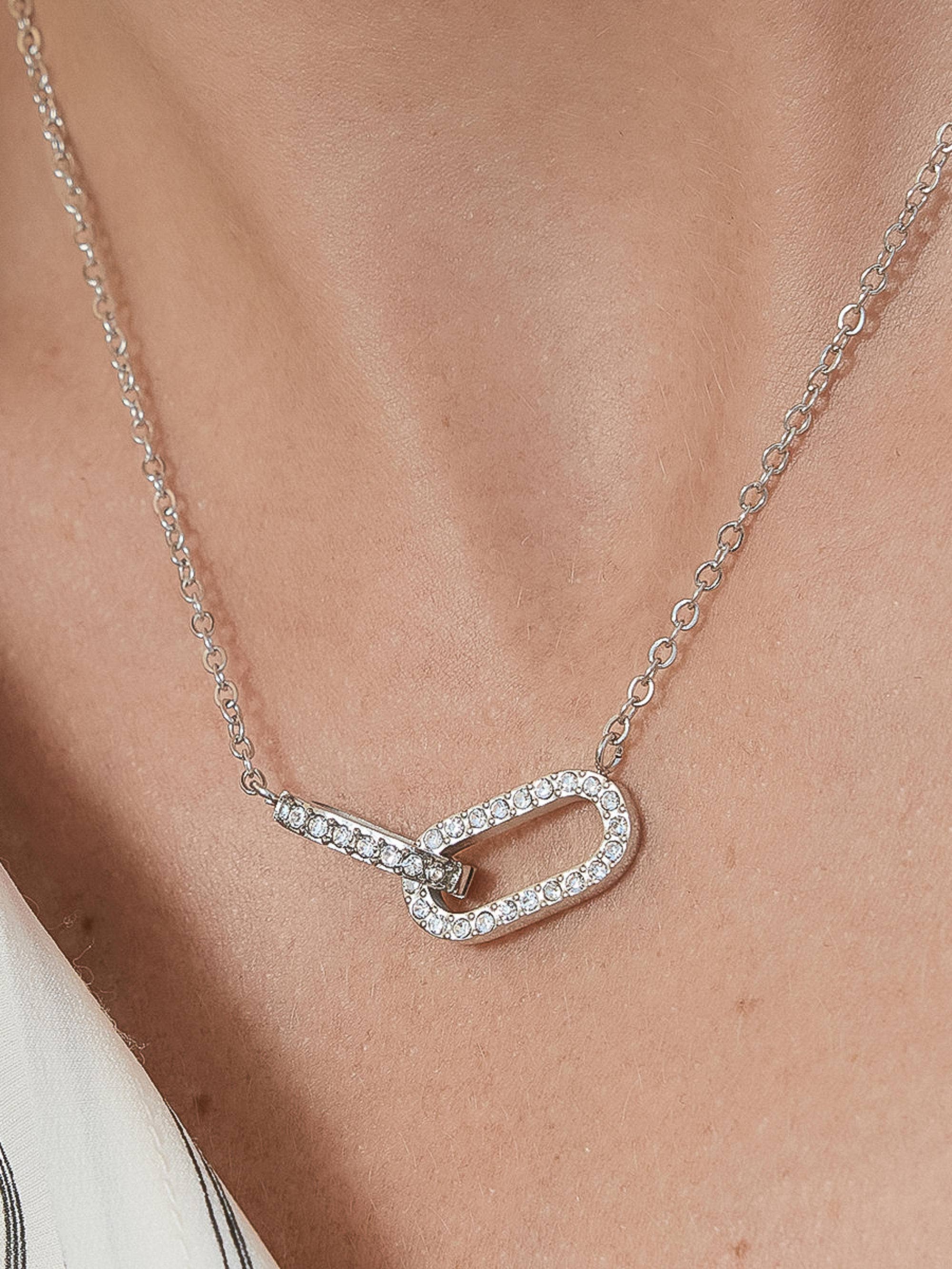 Flânerie by MAIQ - Priamo 18K Gold Non-Tarnish CZ Chain Necklace: Silver