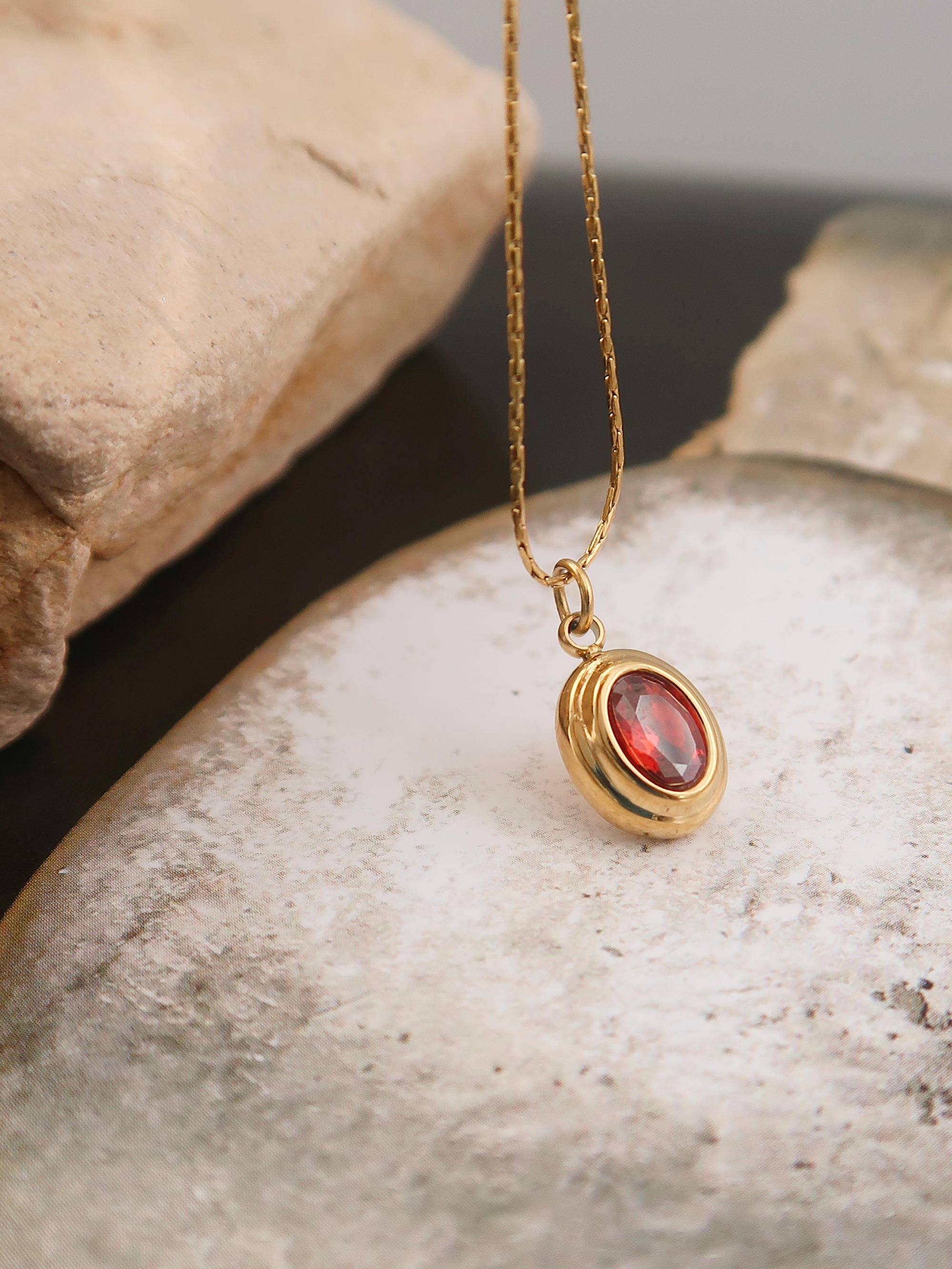Cornelia 18K Gold Non-Tarnish Gemstone Necklace