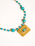 Flânerie by MAIQ - Rubis 18K Gold Vintage Turquoise Evil Eye Beaded Necklace: Turquoise